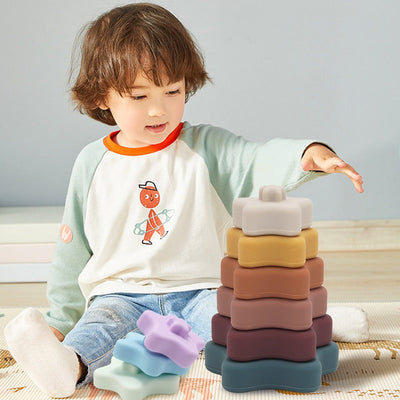 צעצוע רך לבקיעת שיניים ללמידה חינוכית צעצועי טבעת לתינוקות